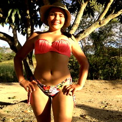 Karen Cubillos in a Bikini at the Beach