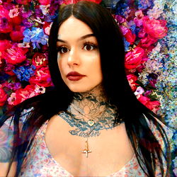 Colorful Floral Background with OnlyFans Model Martini Josephine, from Colorado