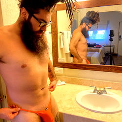 RastaMan's Shirtless Selfie in Bathroom Mirror