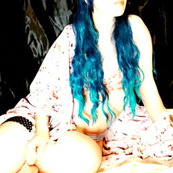 OnlyFans Model Katya Vixen in a Blue Wig