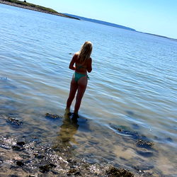 Serene Beachside Scenery with Ebony Model