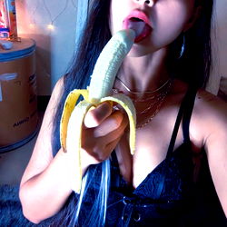 Sensual Model Posing with Banana on OnlyFans