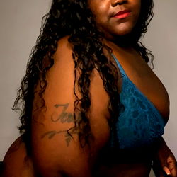 Stunning Curvy Model in Blue Lingerie,