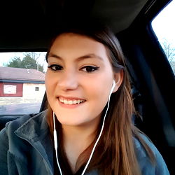 Smiling Heather in a Car