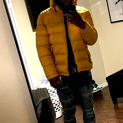 Stylish Hoodie and Yellow Puffer Coat