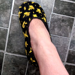 Paxjax Model Showcasing Slippers