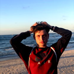 Mateusz, Modeling on Beach for Onlyfans