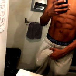 Fit Model in Bathroom