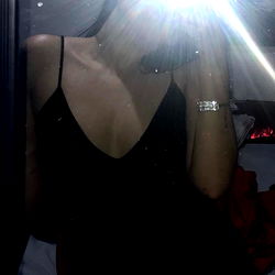 Abby in a Black Dress Sharing Her Mirror Selfie