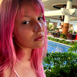 Model in Swimsuit at Poolside