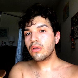 Shirtless Man with Beard