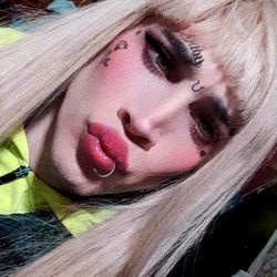 Model with a playful and edgy vibe