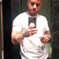 Juani in a modern restroom