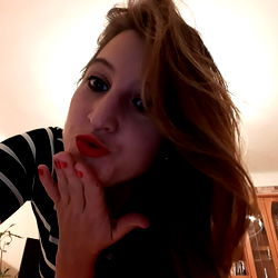 Female in a Black and White Striped Shirt