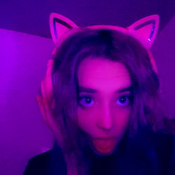 OnlyFans Model Cherrybomb in Purple Cat Headphones