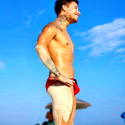 Fitness Model Andrew Kel on Beach