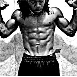 Muscular Man Flexing in Gym