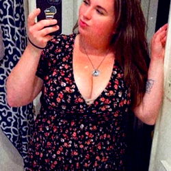 Gorgeous Ang in a Floral Dress Taking Selfie