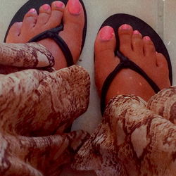 Casual Footwear with Toes Dipped in Colorful Nail Polish