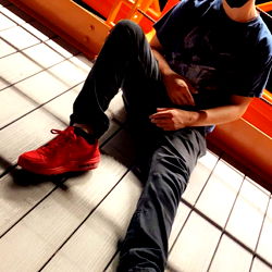 Model Jay in Fashionable Sneakers and Streetwear