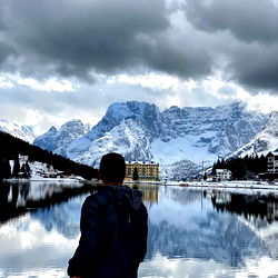 Serene Mountain Lake Scenery with Reflection of the Rockies