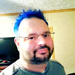 Asheville NC - Charlie's Blue Hair and Glasses
