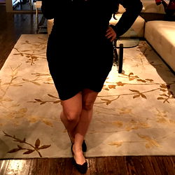 Confident Curvy Model Pose on Carpet