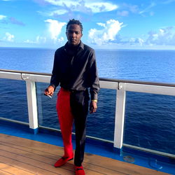 Majestic Bull on a Boat Deck