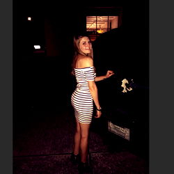 Kristen - Young Adult Model in a Sleek Dress, Posing for an OnlyFans Photo