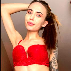 Stunning Model Anna in Red Lingerie on OnlyFans