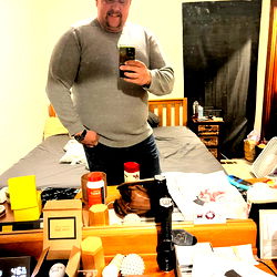 A Big Boy in a Grey Sweatshirt