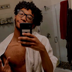 Rhys Cox in Bathrobe