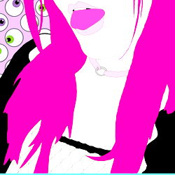 Stylish Female with Pink Hair and Colorful Background, A Digital Artwork