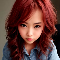 Onlyfans Model with Red Hair and Long Bangs