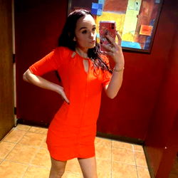 Missouri Model Kelsey Allen Posing in Stylish Red Dress