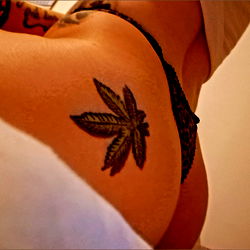 Nasty Lady Showing Off Tattoo