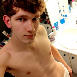 Model in a Bathroom Mirror