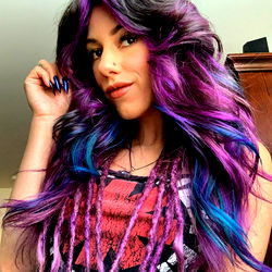 Vividly Colored Hair and Tattoo on a Female