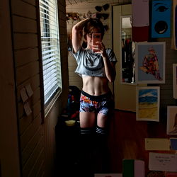 Artistic Portrait of a Model in an Unusual Pose