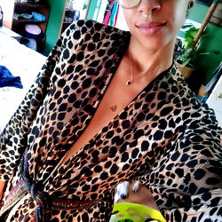 Apple in a Leopard Print Kimono