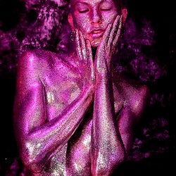 Vivid and Purple Art Portrait of Devlyn Goddess