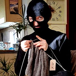 The Real Ninja Girl 🥷🔥, Knitting with a Black Mask