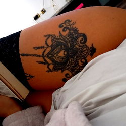 Andreea CrM, Bucharest's Tattooed Beauty, Reading in Bed