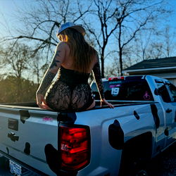 Allie, the Vixen in the Truck Bed