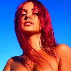 Model with Vibrant Red Hair on Cover