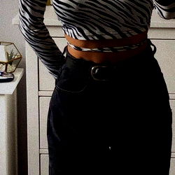 Fashionista Showcasing Striped Tops