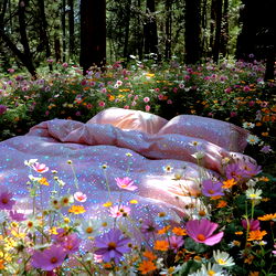 Dolitia Naked in a Field of Flowers