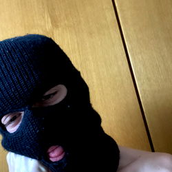 Nuke Rose in Black Knit Mask
