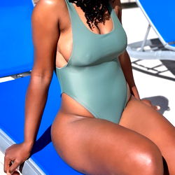 Trendy Swimsuit Modeling at the Pool