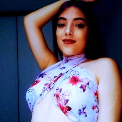 Model in Floral Tank Top